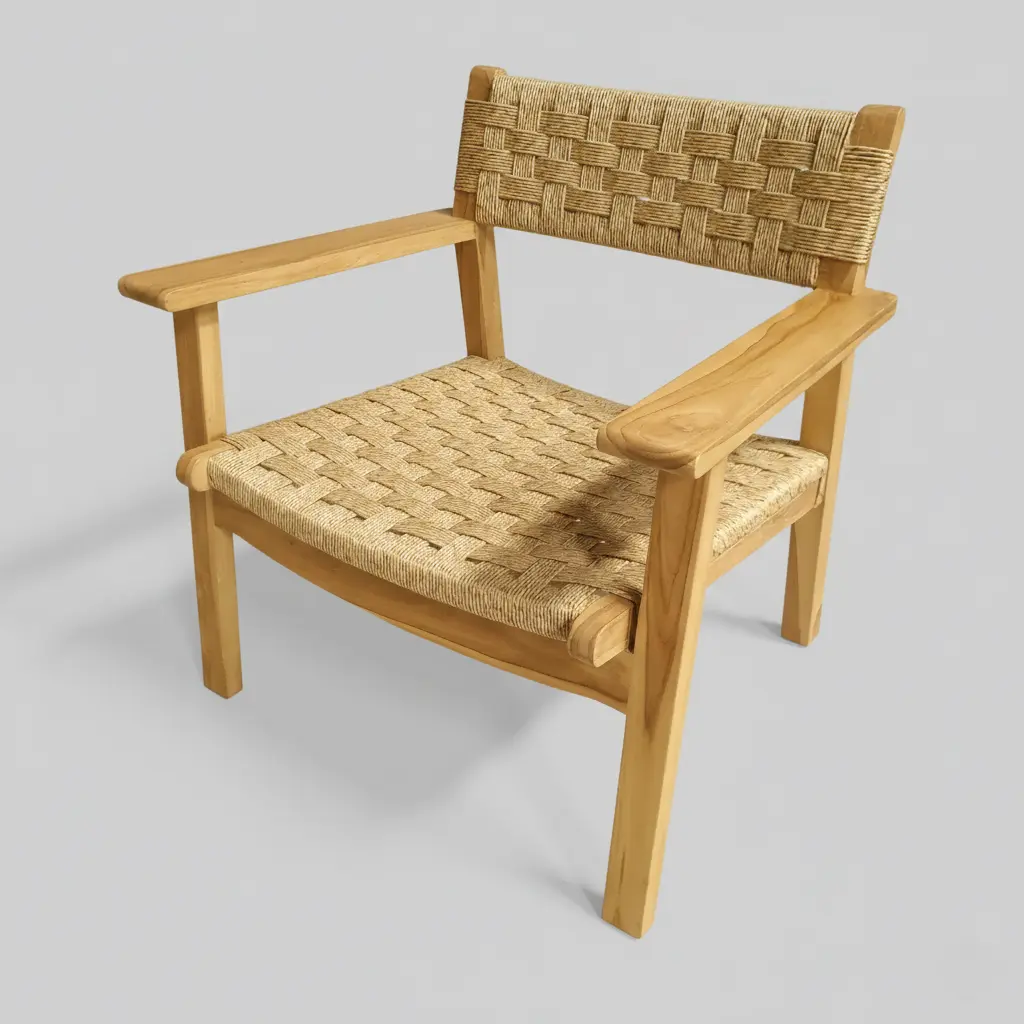 teak wood and synthetic rattan Chair Indonesia Diana Chair export furniture